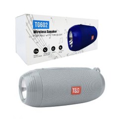 T&G PORTABLE BLUETOOTH SPEAKER TG-602 TF/USB/FM/HANDSFREE/AUX/FLASHLIGHT GRAY T&G PORTABLE BLUETOOTH SPEAKER TG-602 TF/USB/FM/HANDSFREE/AUX/FLASHLIGHT GRAY